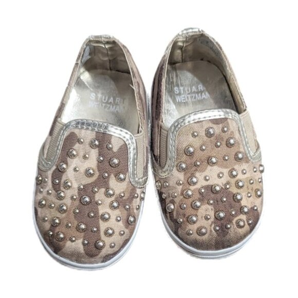 Stuart Weitzman "My First Weitzman" Studded Camo Shoes - baby size 3 (3-6m) - Picture 1 of 1